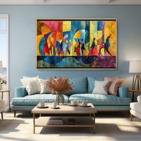 Large Abstract Colored Figures Oil Painting on Canvas Wall Art Picasso Art Original Famous Painting Trendy Wall Art Living Room Home Decor (Style: 1, size: 100x150cm)