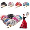 1pc Folding Fan Handheld Fans Chinese Imitation Silk Classical Hanfu Fan Tassel Elegent Female Fan Home Decoration Fan Chinese Fan Hand Folding Fans V