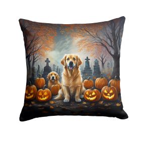 Golden Retriever Spooky Halloween Throw Pillow Machine Washable, Indoor Outdoor Decorative Pillow for Couch, Bed or Patio, 18Hx18W (Default: Default)