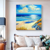 Handmade Oil Painting Canvas Wall Art Decor Original The Blue Ocean Abstract Scenery Painting for Home Decor  Living Room hallway bedroom luxurious de