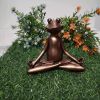 1pc Miniature Meditation Yoga Frog Resin Statue, For Desktop Living Room Bedroom Office Book Shelf Garden Outdoor Decoration, Home Decoration