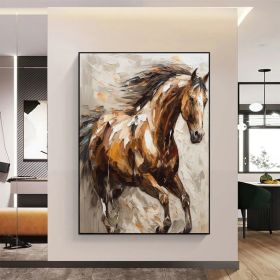 Large Abstract Horse Oil Painting on Canvas 100% Hand Painted Running Horses Art Original Animal Painting,Brown Horse Living Room Home Decor (Style: 1, size: 100x150cm)