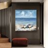 Hand Painted Oil Paintings Abstract Seascape Painting Boats On The Beach Living Room Hallway Luxurious Decorative Painting